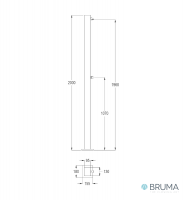 MEDIDAS COLUMNA DUCHA PARA EXTERIOR TEMPORIZADA BRUMA